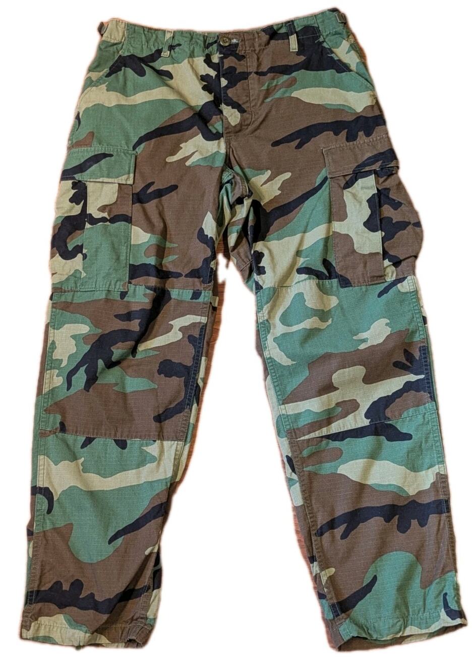 Vintage US Army Woodland BDU Cargo Pants Ripstop Military Issue 32x32